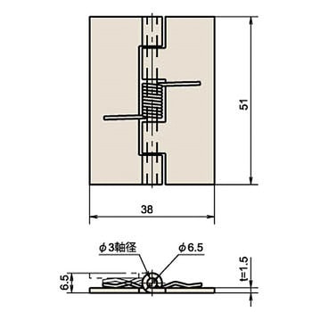 ステンレススプリング蝶番(穴ナシ) ジョー・プリンス竹下