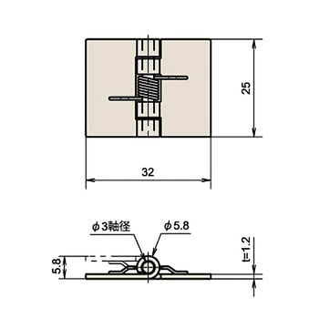 ステンレススプリング蝶番(穴ナシ) ジョー・プリンス竹下