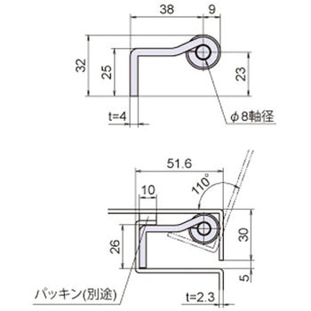鉄羽根付パイプ蝶番(L 型2 管) ジョー・プリンス竹下