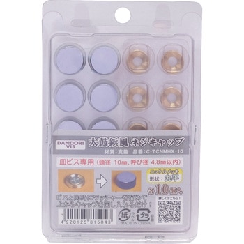 ビスキャップ 太鼓鋲風ネジキャップ ニッケルメッキ 丸平 10入 ブリスター ダンドリビス