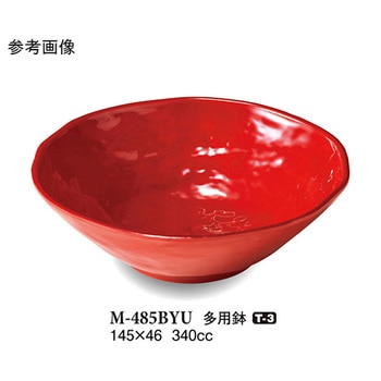 多用鉢 紅釉 M-485BYUシリーズ スリーライン
