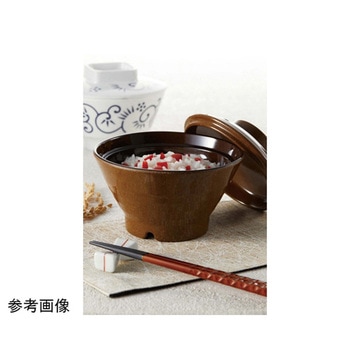飯碗 蓋 ブラウン スリーライン