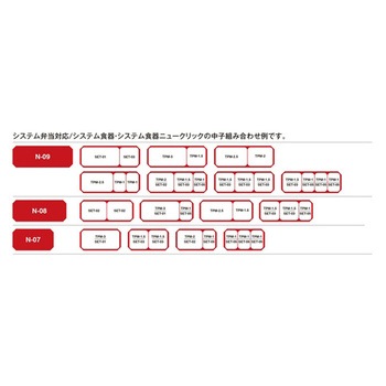 7寸角切システム弁当 身・蓋 身総黒 蓋朱縁黒 N-07HBKシリーズ - スリーライン