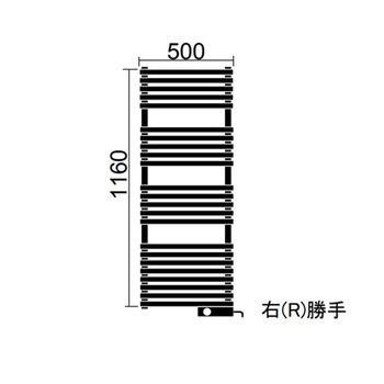 タオルウォーマー標準取付仕様 1160mm スイッチ右側 TSNR060Rシリーズ RELIANCE(リラインス)
