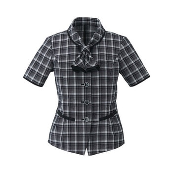 ENJOY オーバーブラウス AIR MESH CHECK ブラック ESA661シリーズ カーシーカシマ