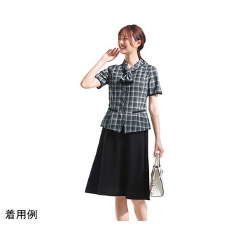 ENJOY オーバーブラウス AIR MESH CHECK ブラック ESA661シリーズ カーシーカシマ