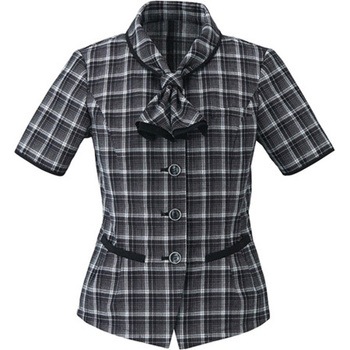 ENJOY オーバーブラウス AIR MESH CHECK ブラック ESA661シリーズ カーシーカシマ