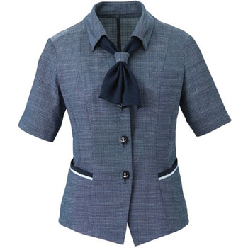 ENJOY オーバーブラウス 美スラッとSuitsAg グレー ESA663シリーズ カーシーカシマ