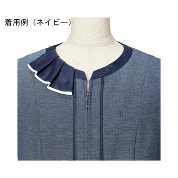 ENJOY フリル付半袖オーバーブラウス ライトグレー ESA890シリーズ カーシーカシマ