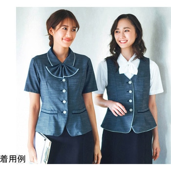 ENJOY 半袖シャツブラウス TRICOT KNIT KERSEY ブルー ESB693シリーズ - カーシーカシマ