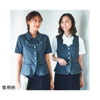 ENJOY 半袖シャツブラウス TRICOT KNIT KERSEY ホワイト ESB693シリーズ カーシーカシマ