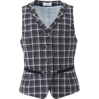 ENJOY ベスト AIR MESH CHECK ブラック ESV662シリーズ カーシーカシマ