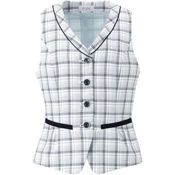 ENJOY ベスト AIR MESH CHECK ホワイト ESV662シリーズ カーシーカシマ