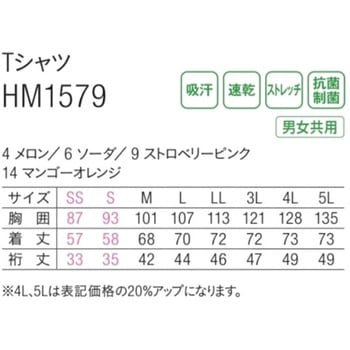 HEARTGREEN Tシャツ マンゴーオレンジ HM1579シリーズ カーシーカシマ