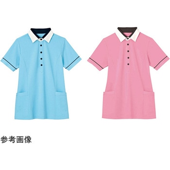 ENJOY 長袖リボンブラウス Softkarseystretch ブルー EWB386シリーズ カーシーカシマ
