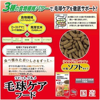 ラビットグルメ 毛球ケアフード ソフトタイプ 1パック ドギーマン