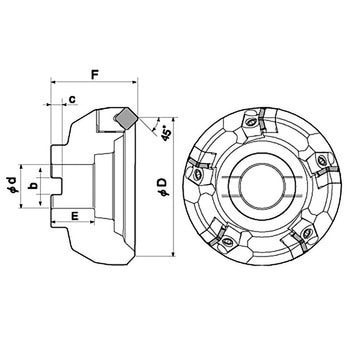 くさび止め式正面フライスカッタ TMD4400R/LI タンガロイ ボアタイプ