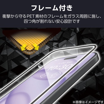 iPhone16 Plus ガラスフィルム 高透明 ブルーライトカット 全面保護 365日交換保証 表面硬度10H 角割れ防止 エレコム
