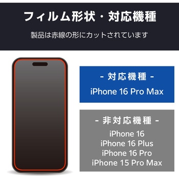 iPhone16 Pro Max ガラスフィルム 高透明 表面硬度10H 指紋防止 飛散防止 気泡防止 エレコム