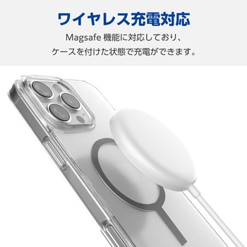 iPhone16 Pro Max ケース ハイブリッド 衝撃吸収 カメラレンズ保護設計 磁力吸着ワイヤレス充電対応 エレコム