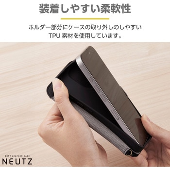 iPhone16 Pro ケース レザー 手帳型 マグネット フラップ 衝撃吸収 ストラップホール付 NEUTZ エレコム
