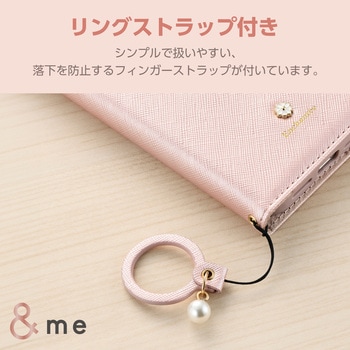 iPhone16 Pro ケース レザー 手帳型 マグネット フラップ 衝撃吸収 フィンガーストラップ付 ミラー付 &me エレコム