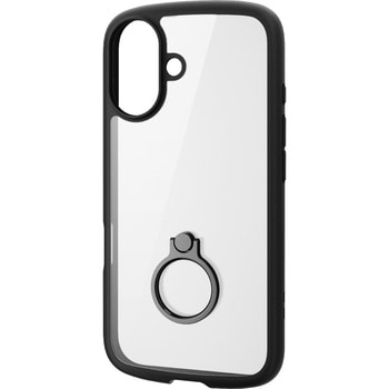 iPhone 16 ケース ハイブリッド 衝撃吸収 軽量 薄型 カメラレンズ保護設計 リング付 TOUGH SLIM LITE エレコム