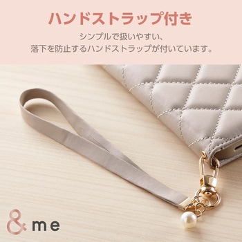 iPhone16 ケース レザー 手帳型 マグネット フラップ 衝撃吸収 ハンドストラップ付 キルティング ミラー付 エレコム