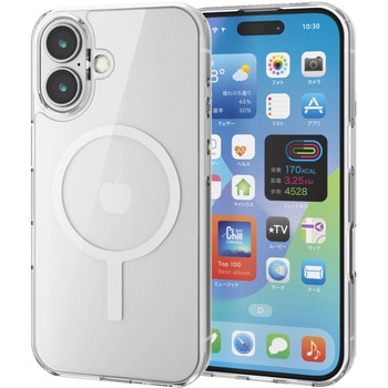 iPhone 16 ケース ハイブリッド 衝撃吸収 カメラレンズ保護設計 磁力吸着ワイヤレス充電対応 硬度5H エレコム
