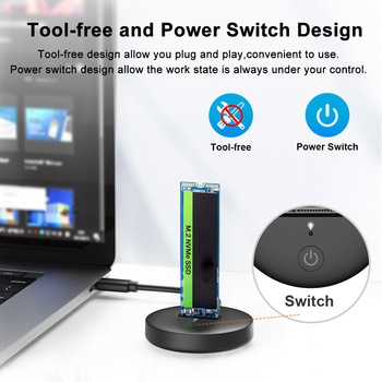 USB3.2Gen2対応 M.2 NVMe SSDスタンド アイネックス