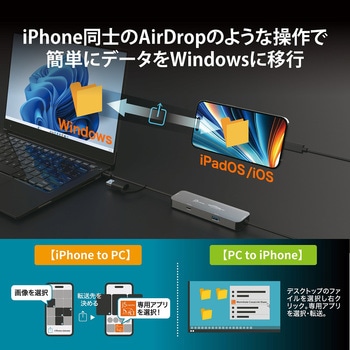 CrossLink2 USB-C HUB-iOS/iPadOS x Windows j5 create