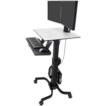 エルゴトロン WorkFit-C 中型ディスプレイ・デュアル 昇降式ワークステーション ブラック 24インチ(14.7kg)まで VESA規格対応 ERGOTRON(エルゴトロン)