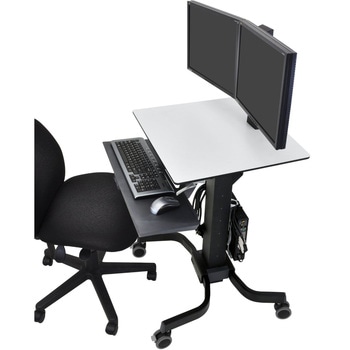エルゴトロン WorkFit-C 中型ディスプレイ・デュアル 昇降式ワークステーション ブラック 24インチ(14.7kg)まで VESA規格対応 ERGOTRON(エルゴトロン)