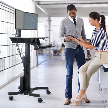 エルゴトロン WorkFit-C 中型ディスプレイ・デュアル 昇降式ワークステーション ブラック 24インチ(14.7kg)まで VESA規格対応 ERGOTRON(エルゴトロン)