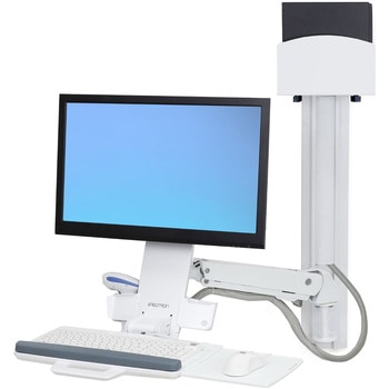 エルゴトロン StyleView 昇降式コンボシステム 小型CPUホルダー ホワイト 24インチ(13.2kg)まで VESA規格対応 ERGOTRON(エルゴトロン)