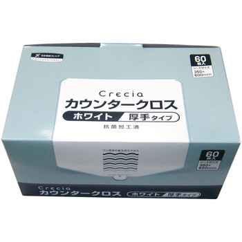 クレシア 抗菌カウンタークロス 厚手(60枚入)ホワイト 65302 日本製紙クレシア