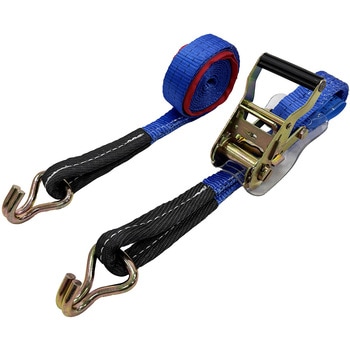 GCラッシングベルト 青 アイ/Jフック 使用荷重1,000kg 幅35mm×長さ0.5+3m/5m グリーンクロス