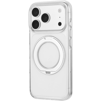 iPhone 18 Pro/iPhone 17 Pro 360度回転スタンド付き超透明ハードケース クリア/シルバー LEPLUS NEXT