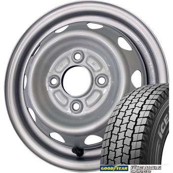 【NV200 バネット】 スタッドレスタイヤ GOODYEAR(グッドイヤー) ICE NAVI CARGO 165/80R14 97/95N + 14インチ スチールホイール4本set Goodyear