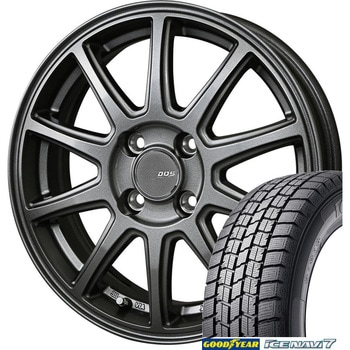 【軽自動車用】 スタッドレスタイヤ GOODYEAR(グッドイヤー) ICE NAVI 7 155/65R14 + 14インチ アルミホイール4本set Goodyear