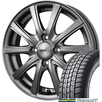 【軽自動車用】 スタッドレスタイヤ GOODYEAR(グッドイヤー) ICE NAVI 7 165/65R14 + 14インチ アルミホイール4本set Goodyear