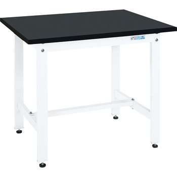 中量作業台 パールホワイト(CSタイプ/耐荷重500kg/サカエリューム天板ブラック色/H740/固定式) サカエ