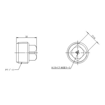 四角プラグ ステンレス製 EA141ADシリーズ エスコ