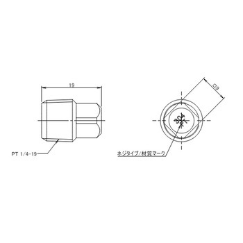 四角プラグ ステンレス製 EA141ADシリーズ エスコ