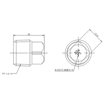四角プラグ ステンレス製 EA141ADシリーズ エスコ