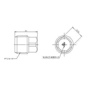 四角プラグ ステンレス製 EA141ADシリーズ エスコ
