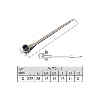 ラチェットレンチ シノ付 EA602ASシリーズ エスコ