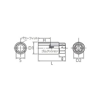 1/2"DR ソケット EA618RKシリーズ エスコ