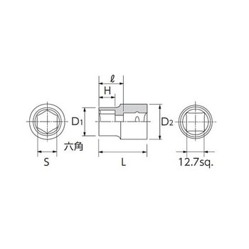 1/2"DR ソケット EA618RKシリーズ エスコ