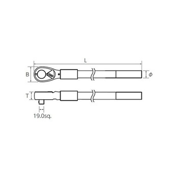 3/4"DR/ ラチェットハンドル EA618SFシリーズ エスコ